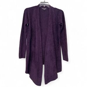 Barefoot Dreams | Bamboo Chic Purple Cascade Open Front Cozy Lounge Cardigan S/M
